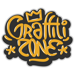 Fototapeta premium Hip Hop Related Tag Graffiti Influenced Label Sign Logo Lettering for t shirt or sticker on a white background. Vector Image.
