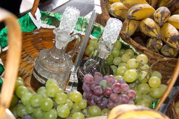 grapes and wine