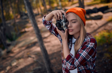 Female tourist exploring new places