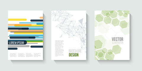 Set of abstract brochure templates. Vector illustration.