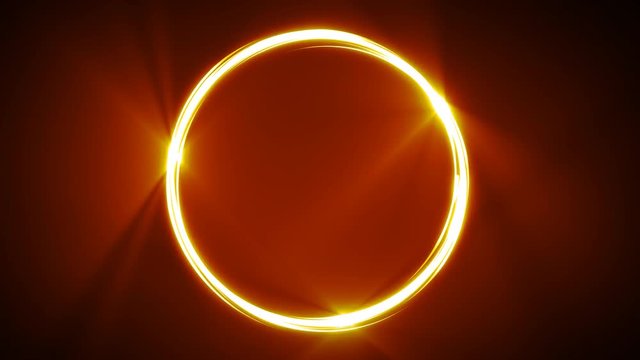 Abstract Light Stroke Circle Animation/Animation of an abstract bright and shining light strokes following circular ring motion path