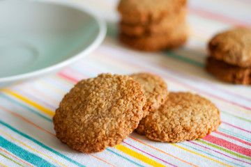 Homemade and bio oatmeal cookies
