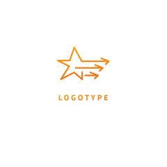 Star with arrows icon. Vector flat style illustration Abstract business logo template. Logo concept of Progress development, application, Business strategy, Geometric design element, leader.