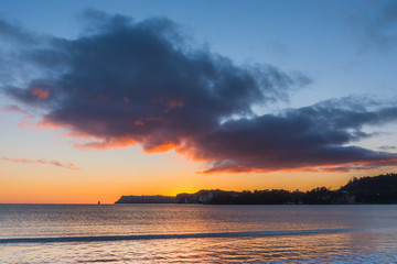 Sun light lit the edges of the clouds