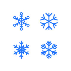 Snowflake vector icon collection, snow winter season symbol, christmas decorative graphic element