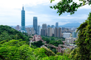 Naklejka premium View to Taipei 101 in Taiwan