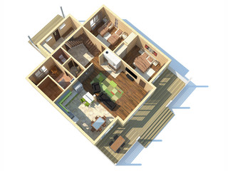 3d plan visualization render house 