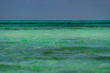 Caribbean sea in Mexico with shallow water