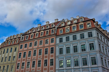 Fototapeta na wymiar Renovated old buildings in the old part of Dresden