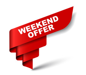 red vector banner weekend offer