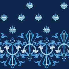  Seamless pattern, background with Floral pattern in art nouveau style,