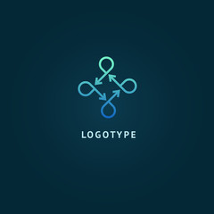 Arrow icon. Vector flat style illustration Abstract business logo template. Logo concept of Progress development, application, Business strategy, Geometric design element, delivery company.