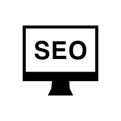 Computer, monitor and seo glyph icon