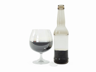 A glass of beer 3d rendering