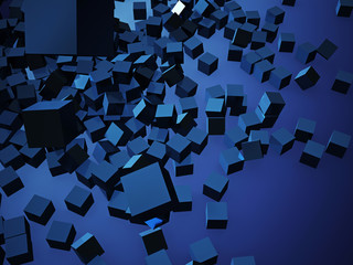 Cubes abstract colorful 3d rendering