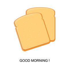  Toast bread vector illustration. Realistic bread slice. Vector breakfast toast concept. Good morning