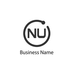 Initial Letter NU Logo Template Design