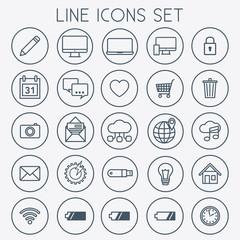 Colorful Line Icons Set - vector