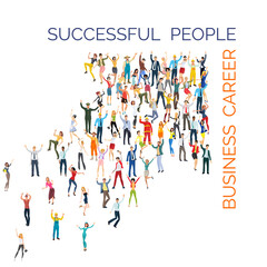 crowd of successful people. vector illustration