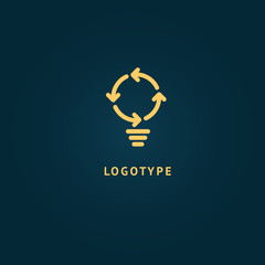 Fototapeta premium Arrow icon. Vector flat style illustration Abstract business logo template. Logo concept of Internet communications, marketing, Public Relations, technology, idea, mind.