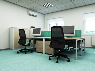 Office interior 3d rendering