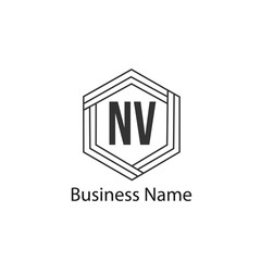 Initial Letter NV Logo Template Design