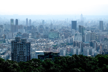 Naklejka premium View of Taipei 101 in Taipei from Elephant Mountain