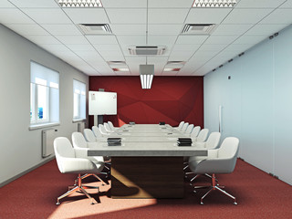 Office interior 3d rendering