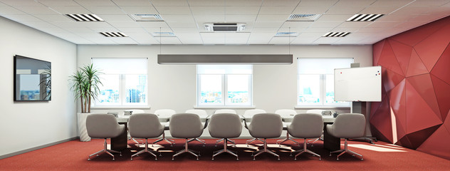 Office interior 3d rendering