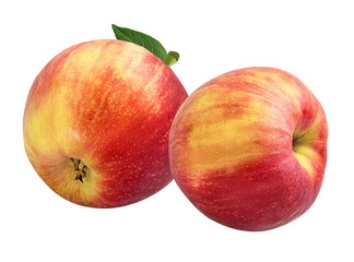 Fresh red apple isolated on white background with clipping path