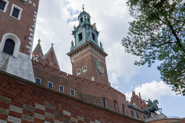 Obraz premium Ancient facade of the building Wawel Castle City of Krakow Poland