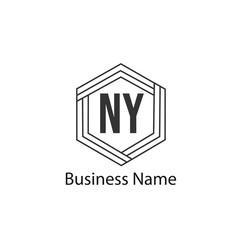 Initial Letter NY Logo Template Design