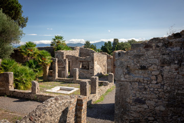 Looking out onto roman ruins in Italy - 232365329
