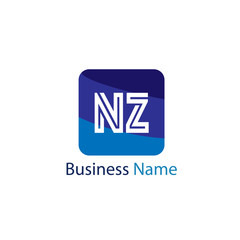 Initial Letter NZ Logo Template Design
