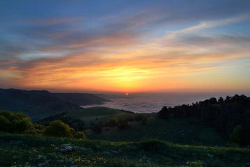 sunrise over the sea of clouds