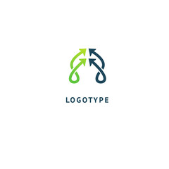 Arrow icon. Vector flat style illustration Abstract business logo template. Logo concept of Progress development, application, Business strategy, Geometric design element, delivery company.