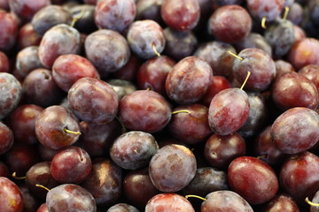 bunch of red plum