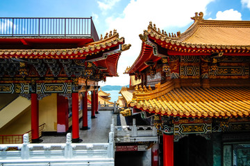 Fototapeta premium Temple at Sun Moon Lake in Taiwan
