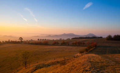 Morning in Central Bohemian Uplands, Czech Republic.