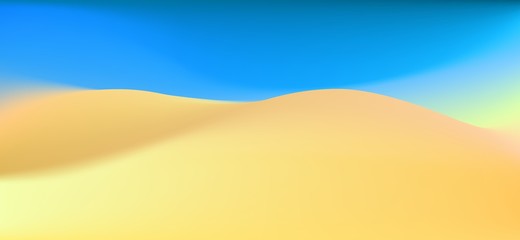Desert landscape with clear sky and dunes. Vector illustration