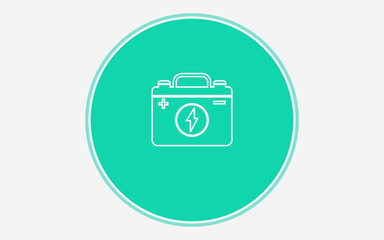 Car battery vector icon sign symbol