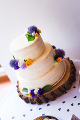 Obraz na płótnie Canvas Modern wedding cake with flowers