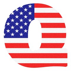  Letter of the Alphabet on United States of America Flag style with Black marbled Glitter