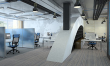 office, interior visualization, 3D illustration
