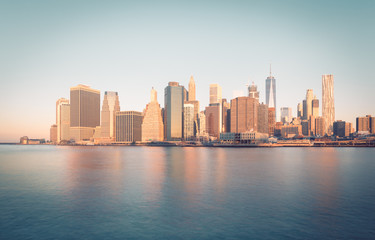Fototapeta na wymiar Skyline of the Financial District, Lower Manhattan, New York City, USA