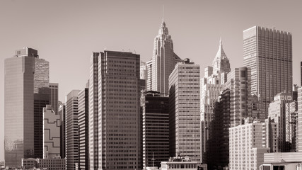 Fototapeta na wymiar Skyscrapers in the Financial District, New York City, USA