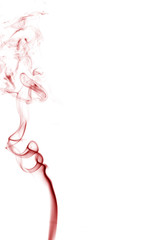 Red smoke movement on a white background.