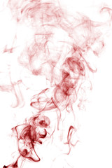 Red smoke movement on a white background.