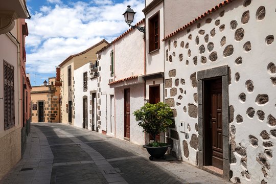 Alley Calle el Progreso, typical houses, old town, Aguimes, Gran Canaria, Canary Islands, Spain, Europe