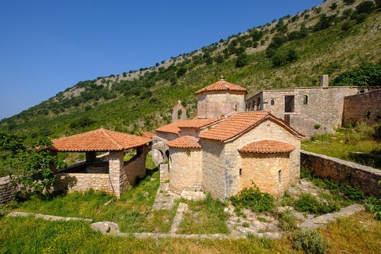 Cross-domed church, Marian Monastery of Kakome, Shen Merise, Lukova, Albanian Riviera, Qark Vlore, Albania, Europe